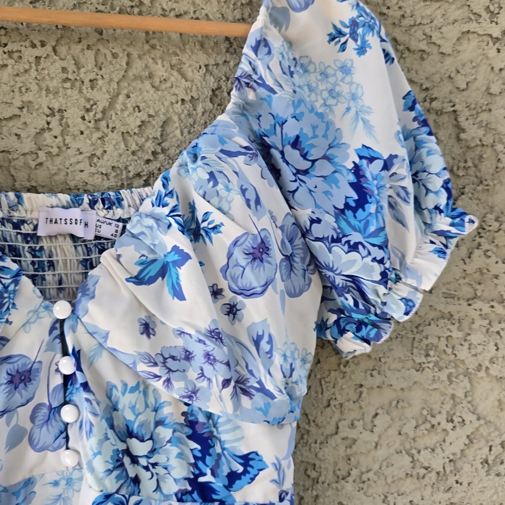 Thats so fetch Blue White Floral Maxi Dress - Picture 3 of 12